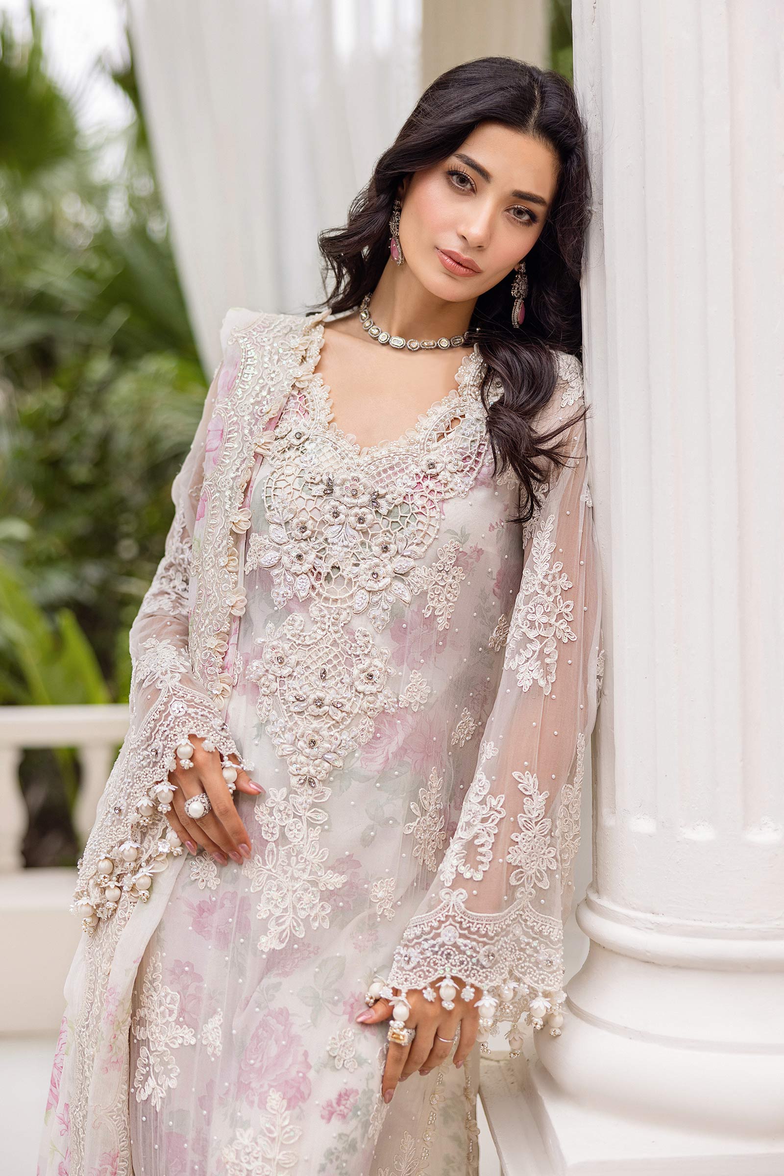 3 Piece Unstitched Embroidered Chiffon Suit | MPC-25-101
