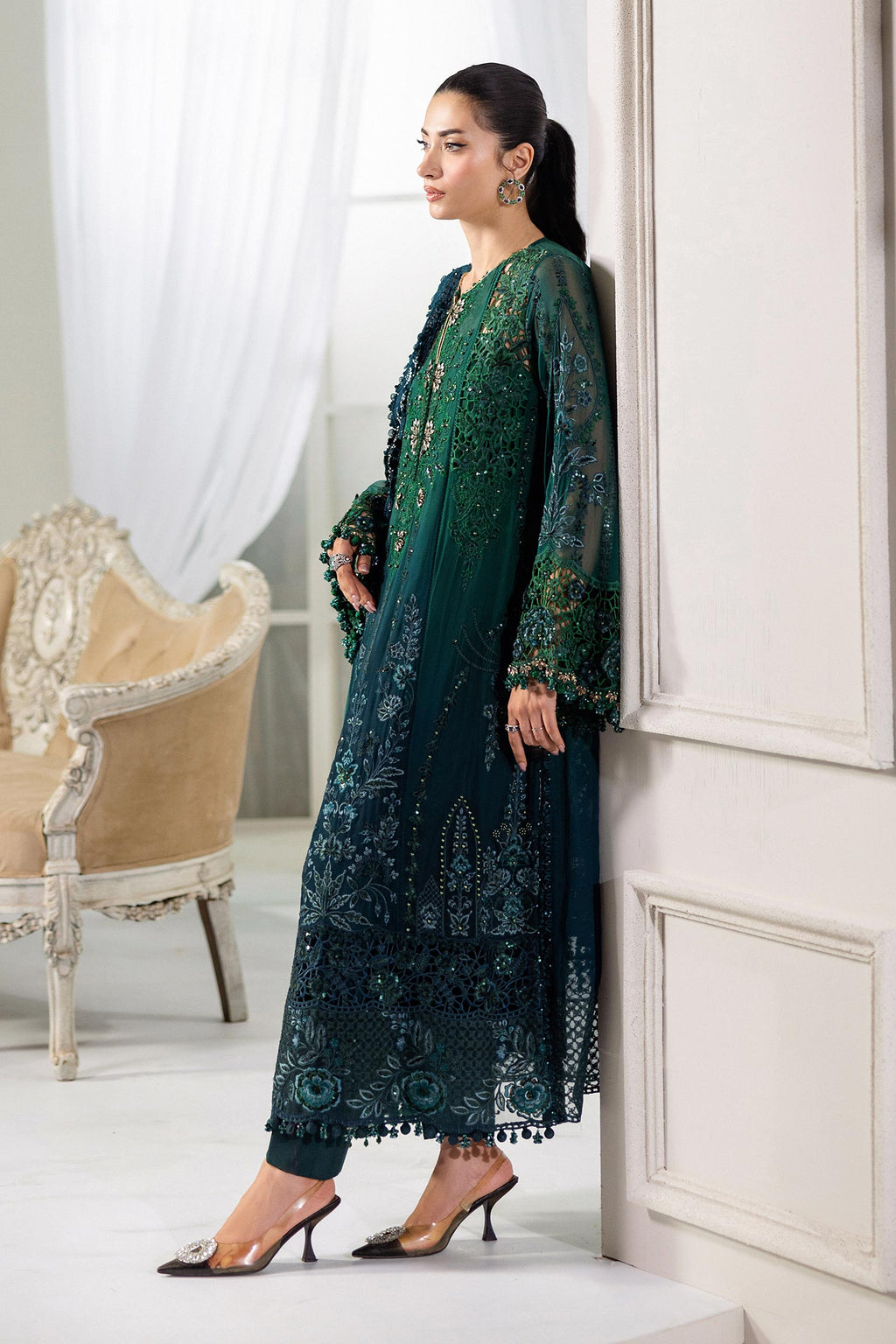 3 Piece Unstitched Embroidered Chiffon Suit | MPC-25-106