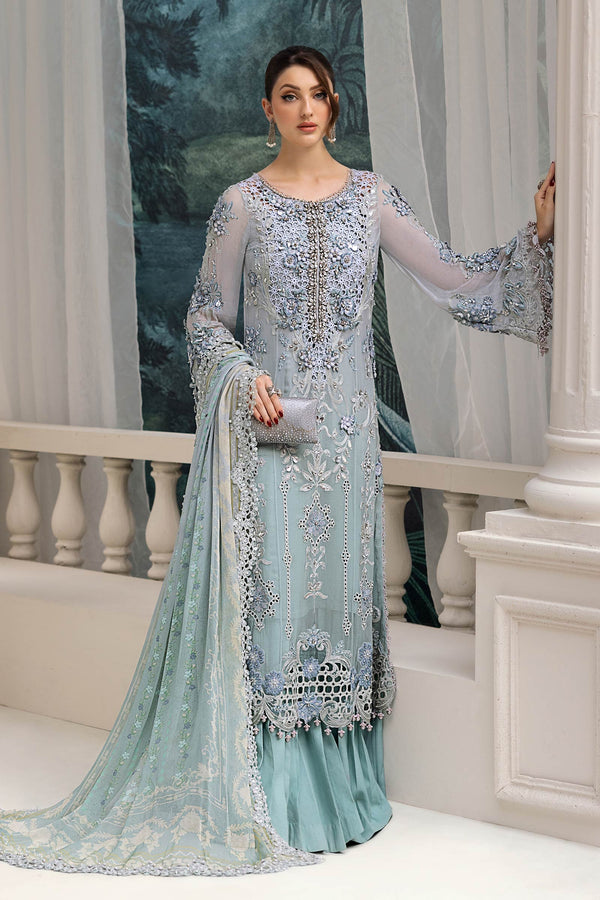 3 Piece Unstitched Embroidered Chiffon Suit | MPC-25-108